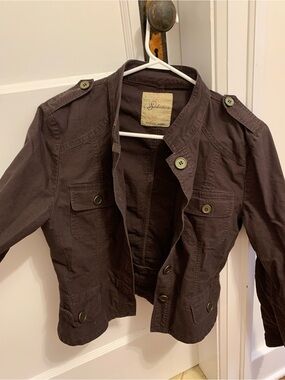 Seduction Women's Military-Style Field Jacket in Dark Brown